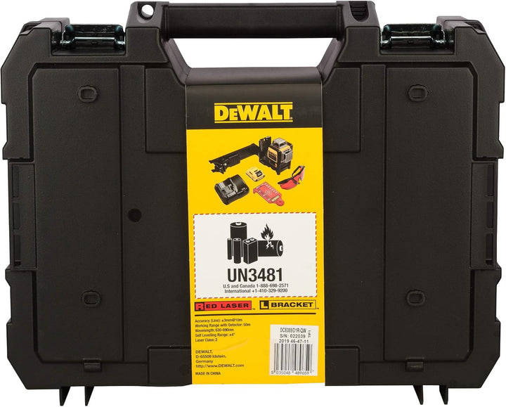 DEWALT DCE089D1R-QW Multilinienlaser 3x360°, rot, 10,8V/2Ah, 10.8 V, schwarz/gelb