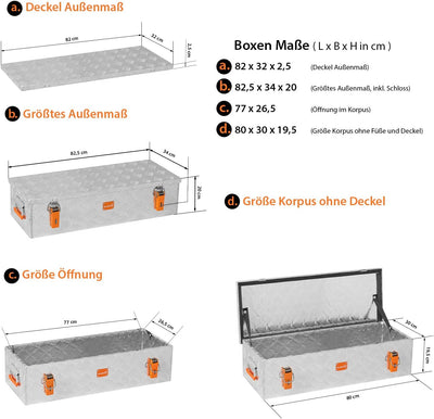 alubox Werkzeugkiste Riffelblech ABX-RL48 Aluminium 1,5mm Werkzeugkiste leicht und robust 48 Liter 0