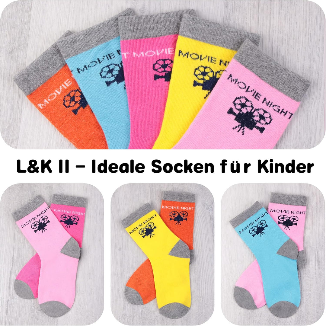 L&amp;K-II 10/12 Paar Pack Jungen Kindersocken Frühling und Sommer Socken mit niedlichen Mustern Mehrfar
