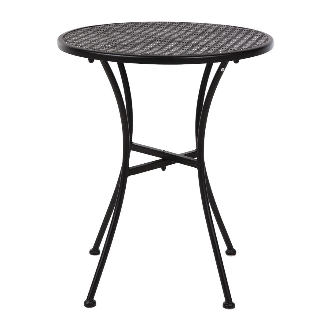 Bolero Bistrotisch aus Stahl, gemustert, rund, für Restaurant, Bar, Café, Schwarz