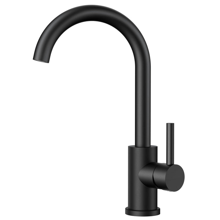 FORIOUS Wasserhahn Küche Schwarz, Küchenarmatur mit 360°Drehbar Armatur Küche Edelstahl, Mischbatter