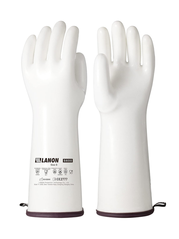 LANON 38cm Flüssig Silikon Hitzebeständige Grillhandschuhe, Topfhandschuhe, Backhandschuhe, Ofenhand