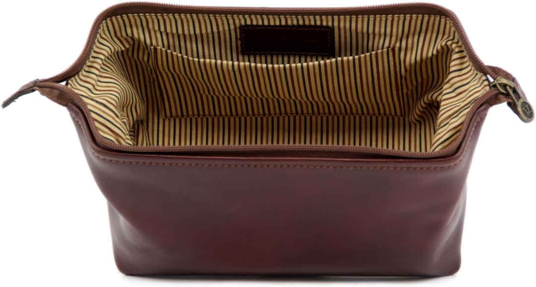 Tuscany Leather Smarty Reise - Kulturtasche aus Leder - Klein Schwarz, Schwarz