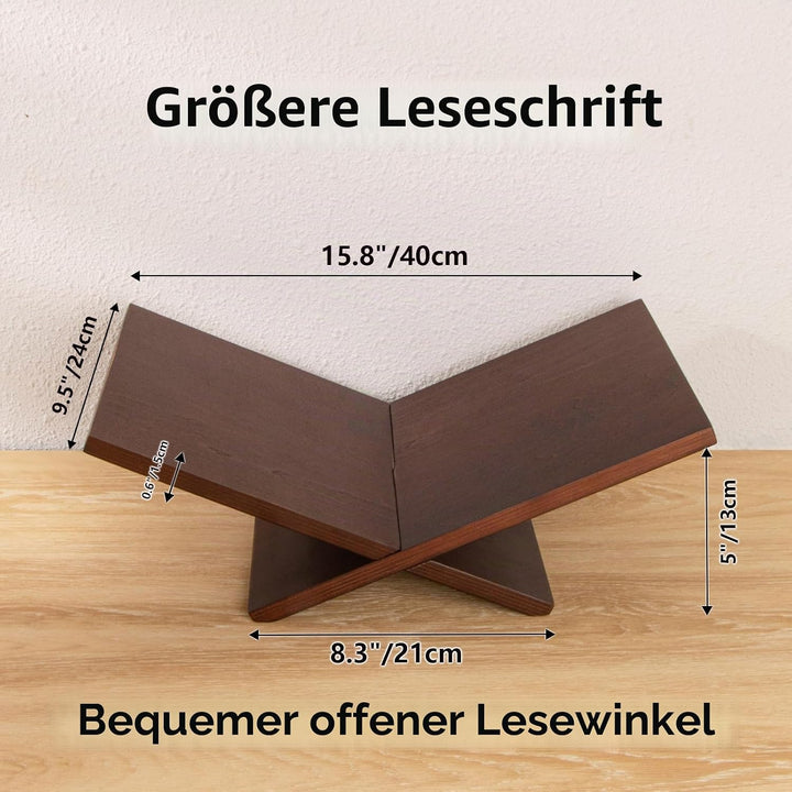 PUERSI Buchständer, Buchhalter Holz, Offene Bücherständer zum Ausstellen und Lesen, Buchaufsteller f