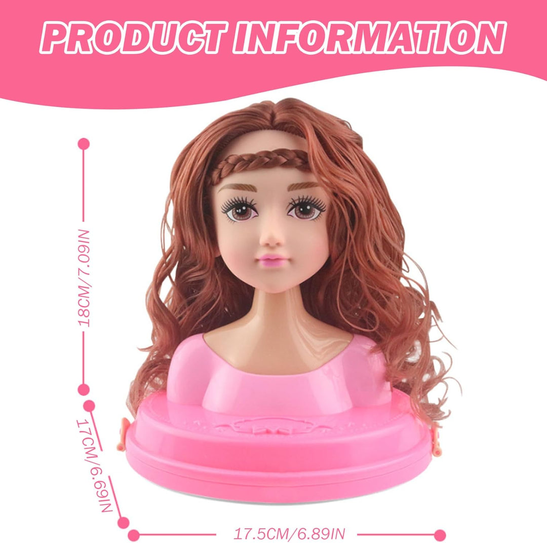 1 Set Puppenkopf für Haarstyling und Make-up, Stylingkopf, Puppe für Mädchen, farbenfrohes, realisti