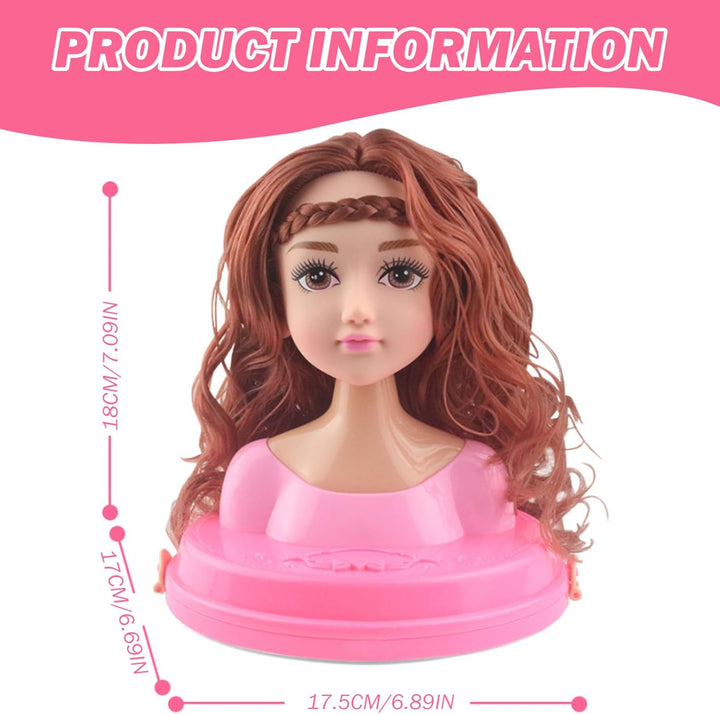 1 Set Puppenkopf für Haarstyling und Make-up, Stylingkopf, Puppe für Mädchen, farbenfrohes, realisti