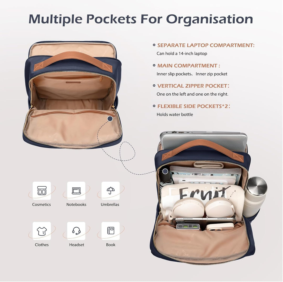 Stilvoller Laptop Rucksack für Damen von Fluggesellschaften zugelassen, Perfekt für die Arbeit das C