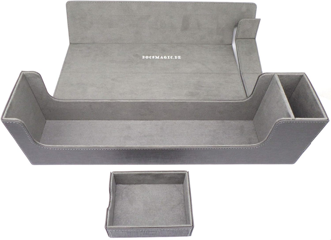 docsmagic.de Premium Magnetic Tray Long Box Silver Large + 4 Flip Boxes - Silber Large + 4 Flip Boxe