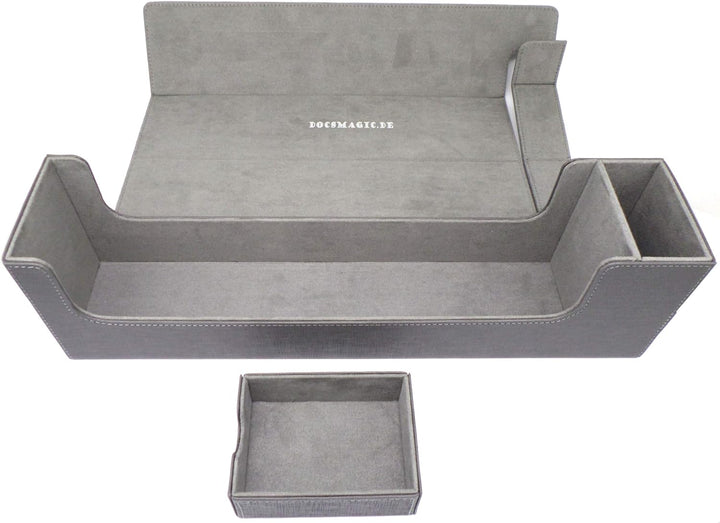 docsmagic.de Premium Magnetic Tray Long Box Silver Large + 4 Flip Boxes - Silber Large + 4 Flip Boxe