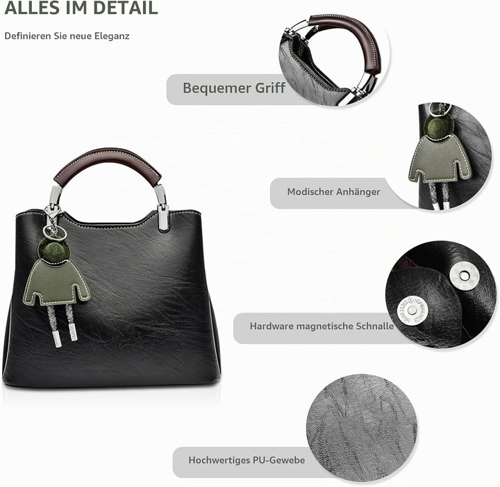 NICOLE &amp; DORIS Handtasche Damen Klein Umhängetasche Crossbody PU Leder Henkeltasche Schultertasche V