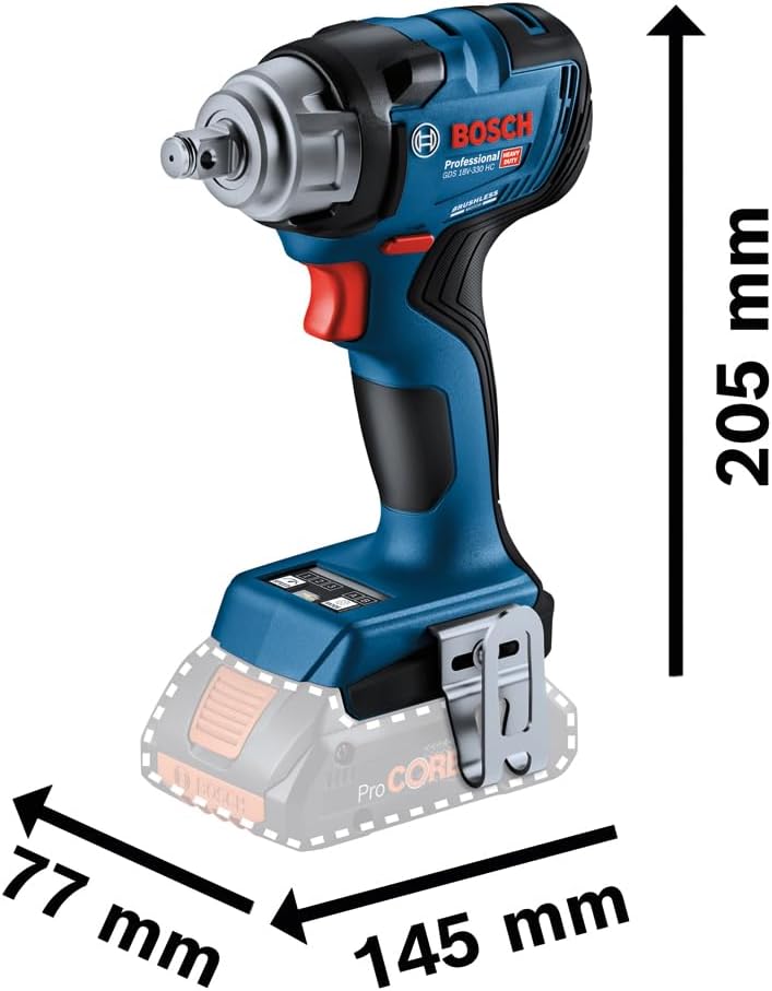 Bosch Professional 18V System Akku Drehschlagschrauber GDS 18V-330 HC (330 Nm Anziehmoment, 560 Nm L