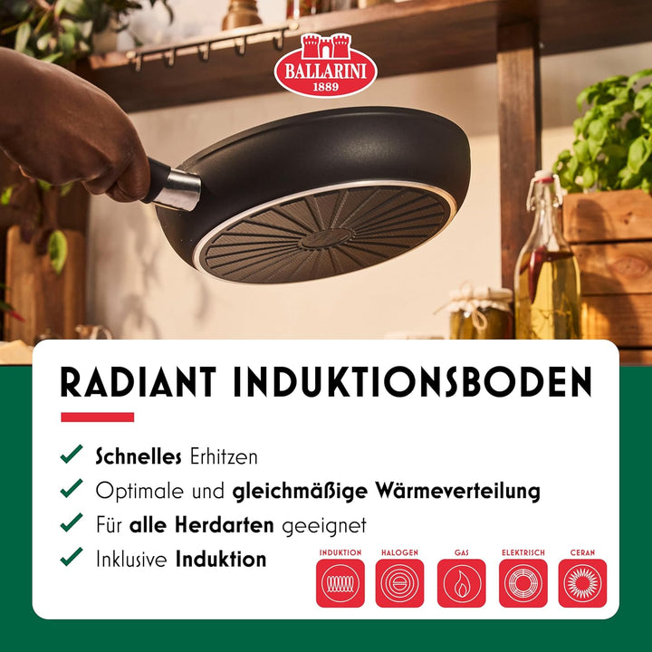 BALLARINI Bari Bratpfanne, 20 cm, Aluminium, Keramikbeschichtung, Kratzfeste Beschichtung, Keramikpf
