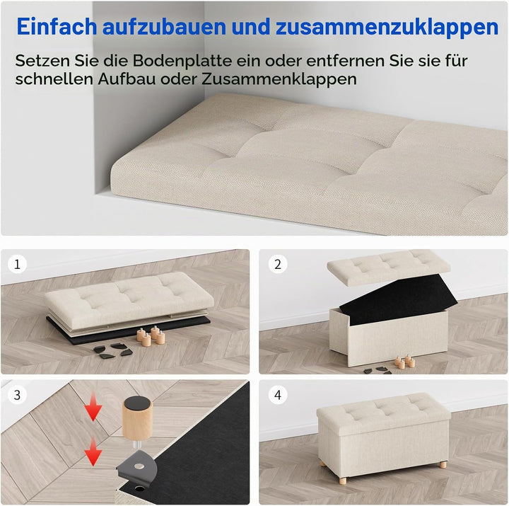 BRIAN &amp; DANY Sitzbank mit Stauraum, Sitztruhe Sitzhocker Fusshocker, Faltbar Sitztruhe Sitzhocker mi