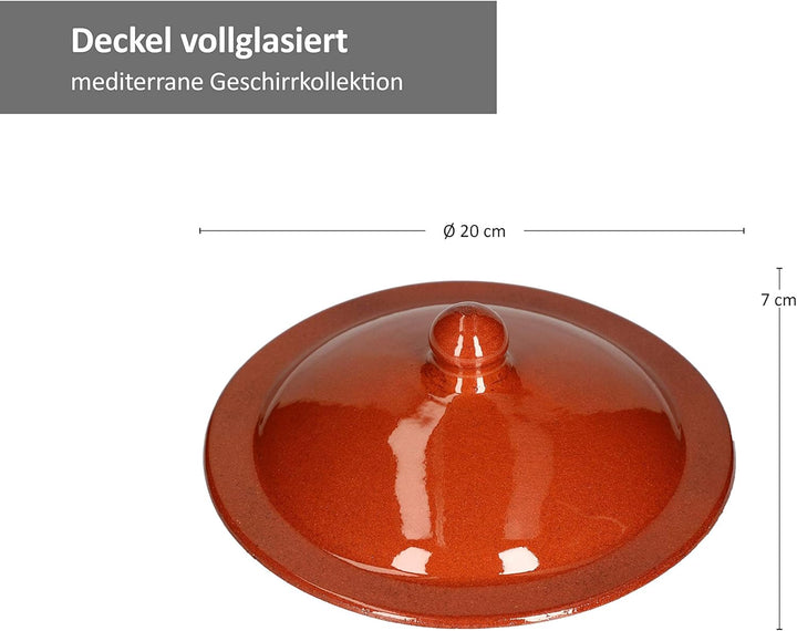 MamboCat Tontopf mit Deckel I Eintopf I 4,5 Liter I Mediterran I Unikat Handarbeit I teilglasiert I