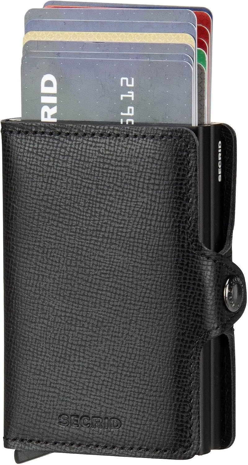 Secrid Herren Twin Reisezubehör-Kartenhalter im Umschlagformat 24mm slim Schwarz, 24mm slim Schwarz
