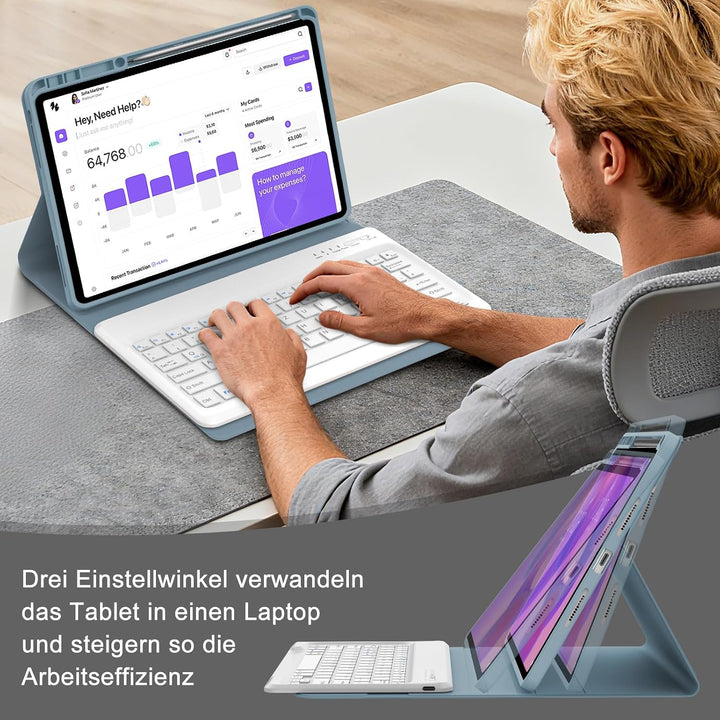 Hülle Tastatur für Lenovo Idea Tab Pro 12.7 Zoll 2025 (TB-373FU/TB-375FC) Smogblau Lenovo Idea Tab P