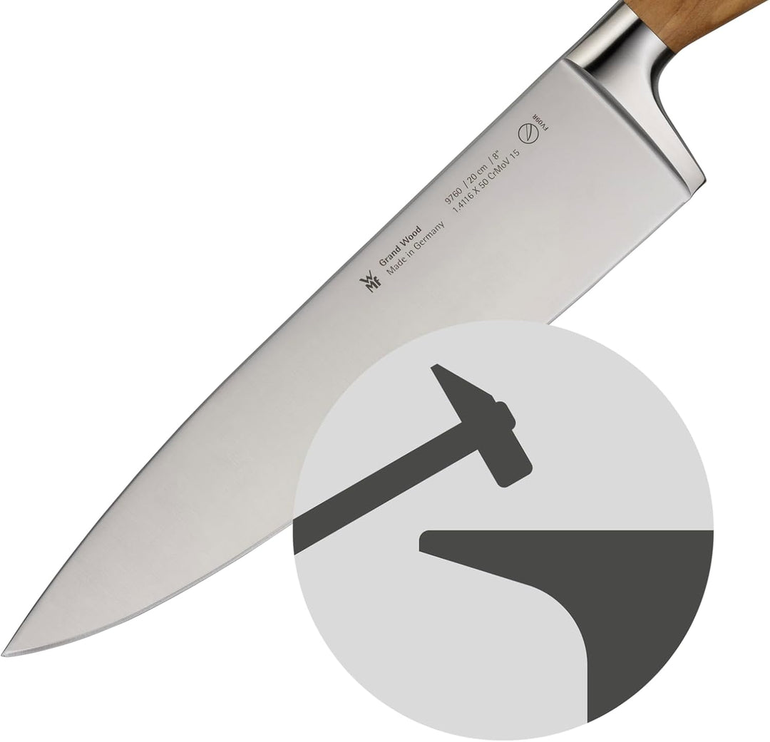 WMF Grand Wood Chinesisches Kochmesser 37 cm, Holzgriff, Made in Germany, Olivenholzgriff Messer ges
