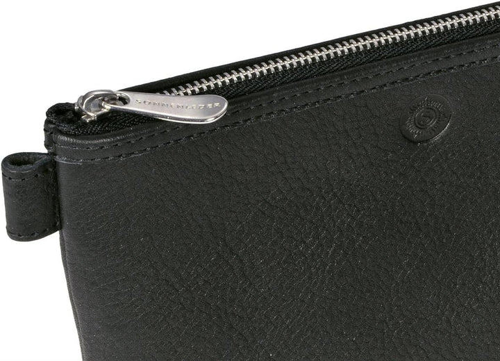 SONNENLEDER - hochwertige Kosmetiktasche "Silvretta" Farbe: Schwarz *Echtes Leder*