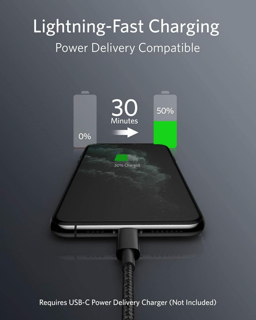 Anker USB C Lightning Kabel, 331 USB C auf Lightning Ladekabel 100cm, MFi zertifiziert, New Nylon Sc