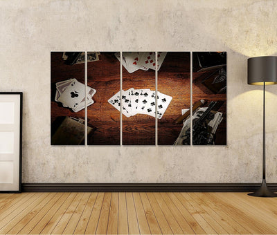 islandburner Bild auf Leinwand American West Legend Old Poker Gamer Zocken Bilder Wandbilder Poster