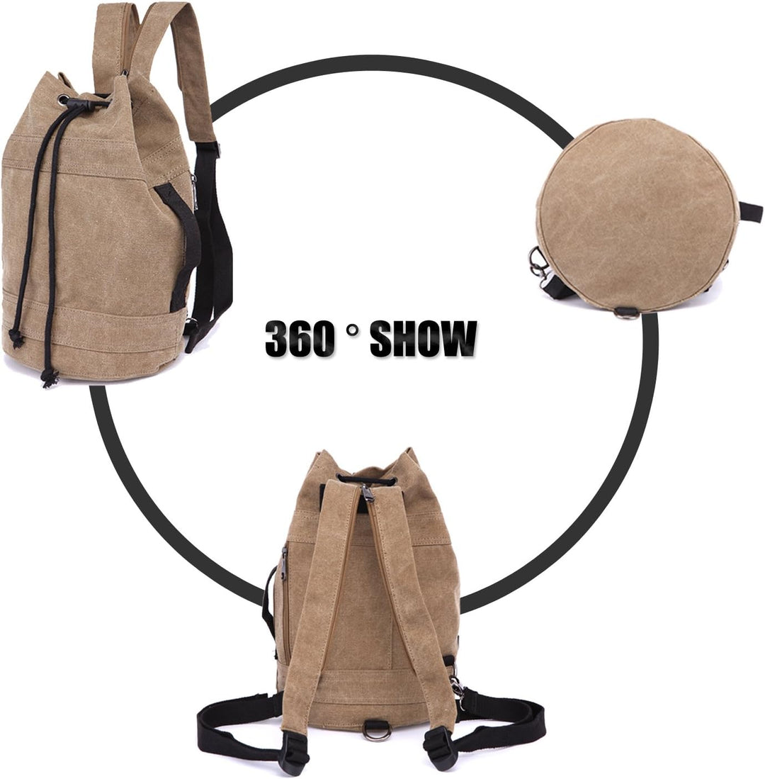 LOSMILE Rucksäcke Damen Herren Daypacks Seesack Leinwand Rucksack Canvas Reisetaschen Umhängetasche