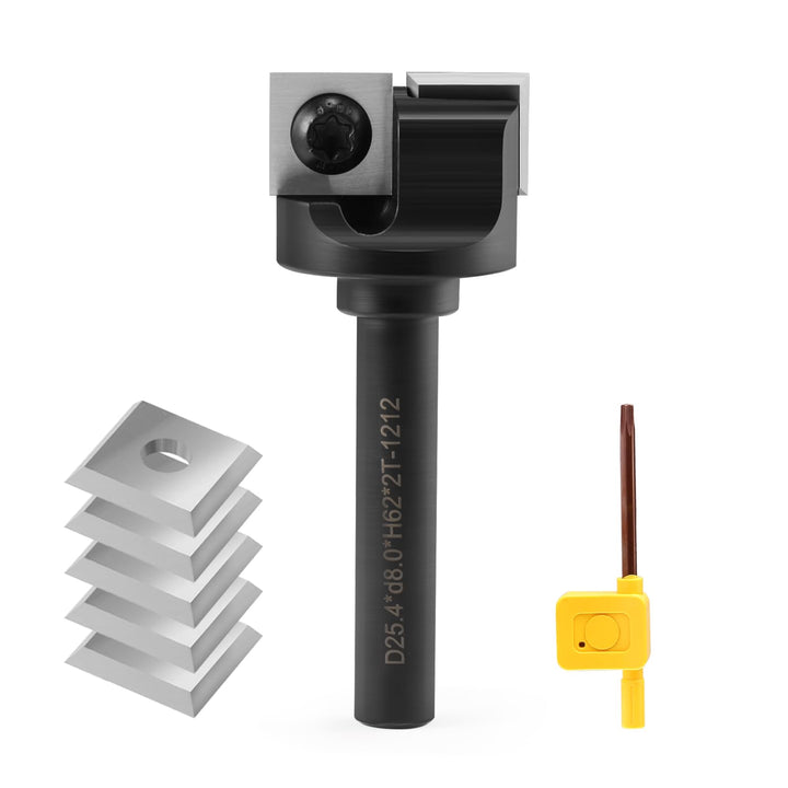 Trvoxviq 2 Flöten Planfräser 8mm Schaft 25.4mm Schnittdurchmesser Hobelfräser mit 5PCS Wendeplatten
