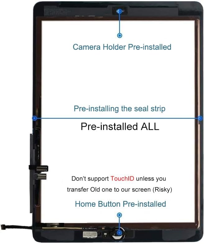 JPUNG Touchscreen Digitizer für iPad 7|| iPad 8 || iPad 9 Display 10,2 Zoll, nur für Model A2197 A21