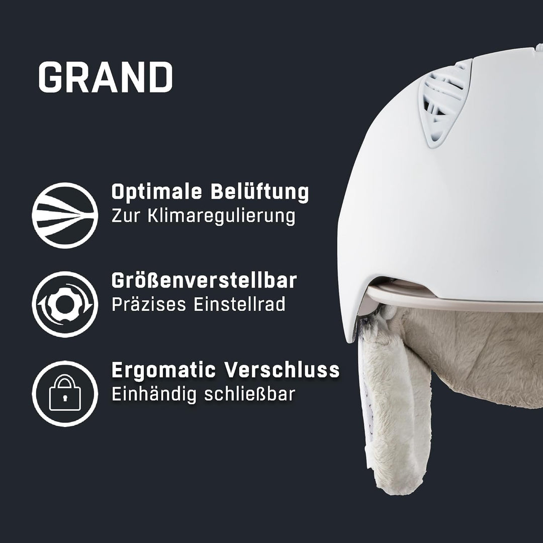 ALPINA GRAND - Sicherer, Optimal Klimatisierter, Bruchfester & Anpassbarer Skihelm Für Erwachsene We