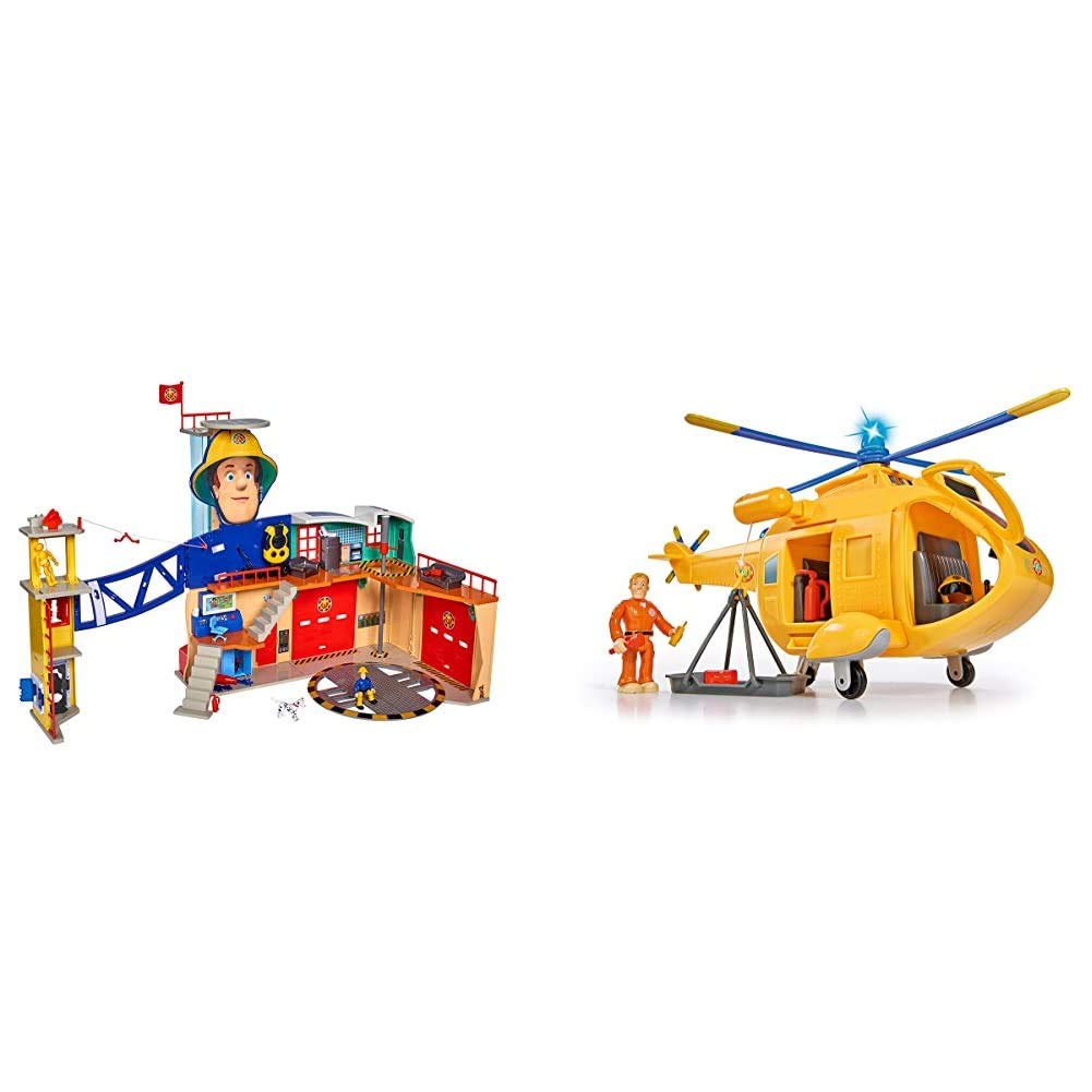 Simba - Feuerwehrmann Sam MegaFeuerwehrstation XXL grosse Feuerwehrwache inklusive Sam Spielfigur &