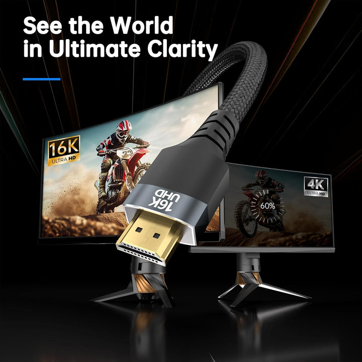 Lang HDMI 2.2 Kable 2 Pack 2M,96Gbit/s High Speed HDMI Kabel | 16K@60Hz,8K@240Hz,4K@480Hz | eARC,HDR