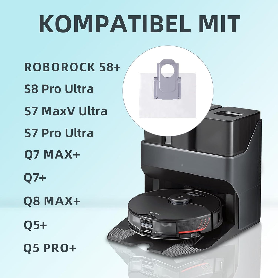 8 Stück Staubbeutel für Roborock S7 MaxV Ultra / S7 Pro Ultra / Q7+ / Q7 Max+ / Q5+ Staubsauger Absa