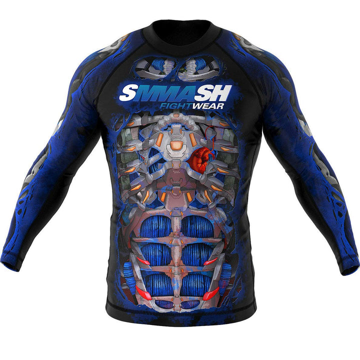 SMMASH Funktionsshirt Herren Rashguard Langarm Sportshirt MMA Thaibox Muay Thai Kickboxen Atmungsakt