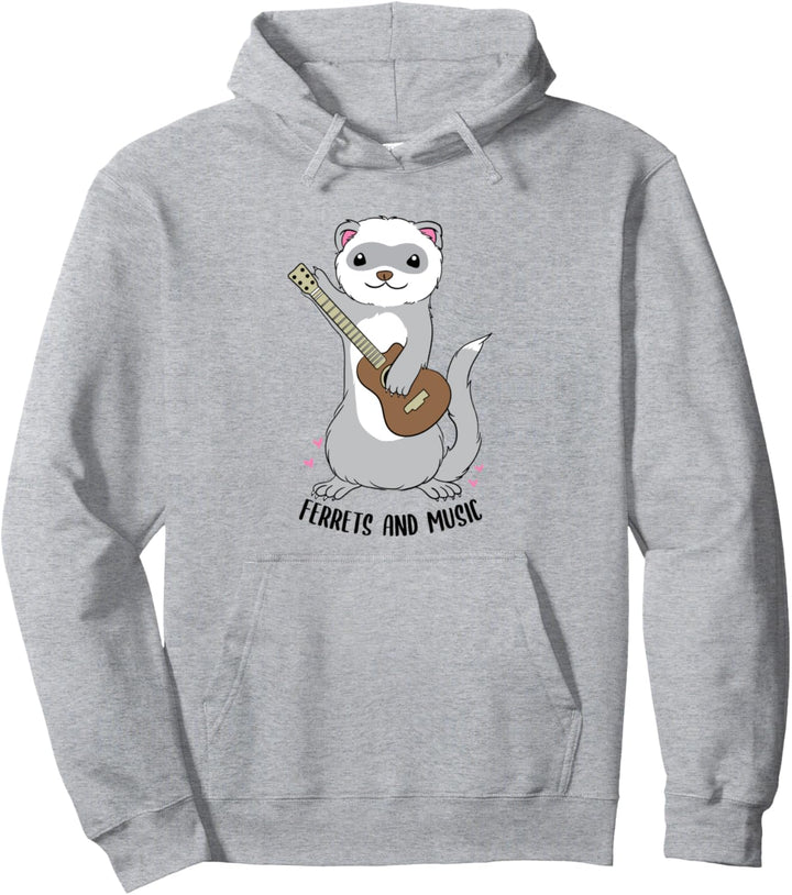 Frettchen und Musik Niedlicher Nagetier-Musiker Pullover Hoodie