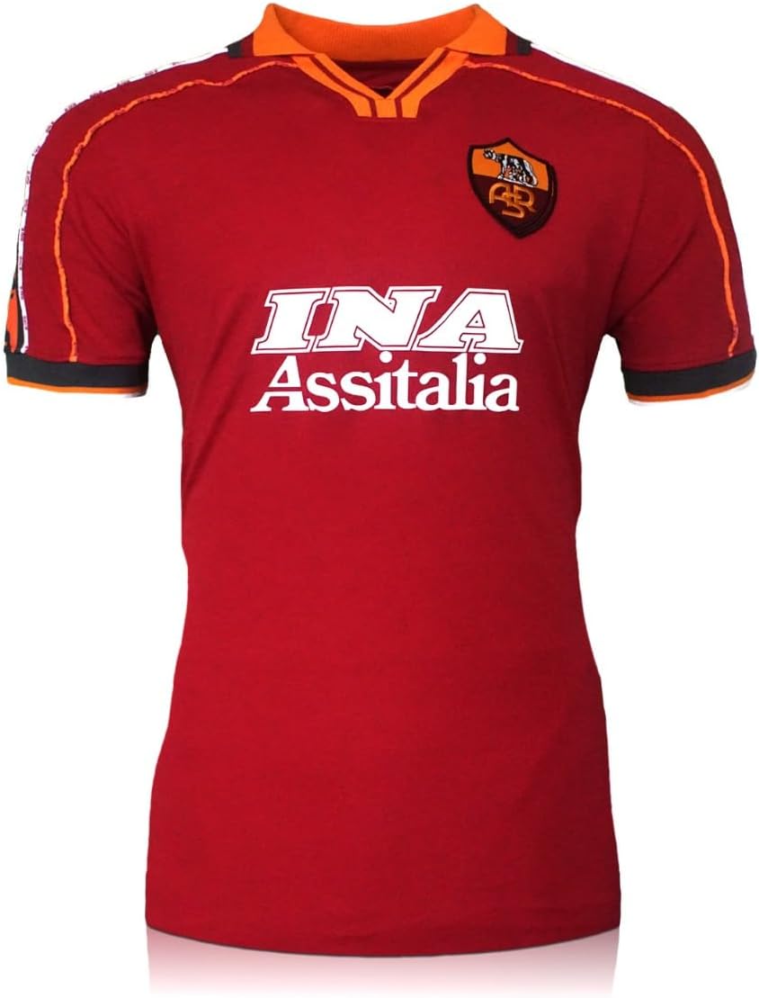 1998-99 Fussballtrikot, signiert von Francesco Totti. Gerahmt
