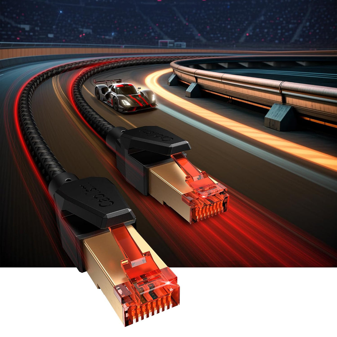 LAN-Kabel 20Meter Cat 8 Netzwerkkabel RJ45 23m 30m Internet 40 Gbit/s 2000 MHz OFC/TU1-S/FTP Hochges