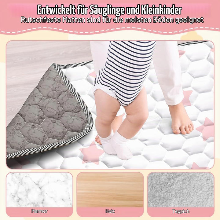 Baby Spielmatte, 150 * 200cm Baby Krabbelmatte, Baby Faltbare Spielmatte, Krabbeldecke für Baby, Kle