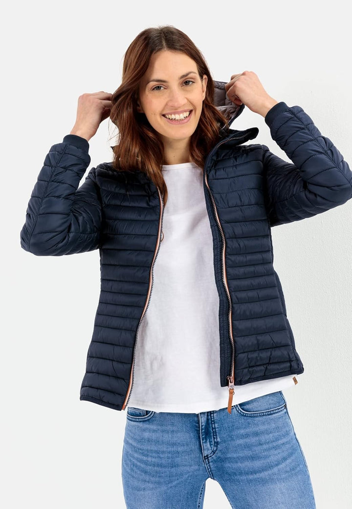 camel active Damen Steppjacke aus recyceltem Polyester 34 Dunkelblau, 34 Dunkelblau