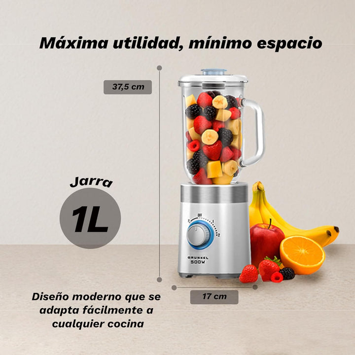 Grunkel BT-Practica 500 W 1 Litre Blender and Stainless Steel Blades
