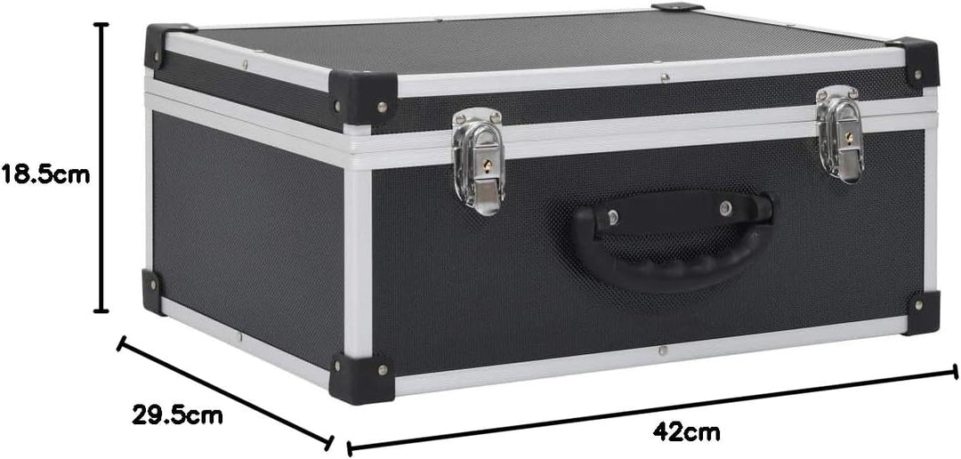 vidaXL CD Koffer für 60 CDs mit 2 Schlüsseln DJ Case Box Alukoffer Aufbewahrungsbox Transportbox Sor