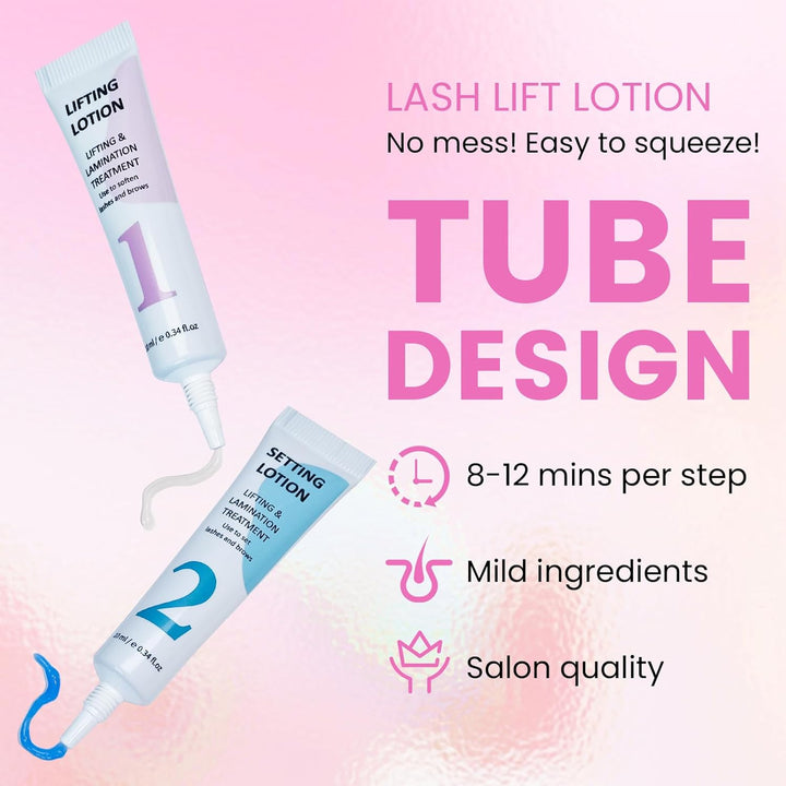 Wimpernlifting Set, Lash Lifting Set, Augenbrauen Lifting, Pflegender Wimpernlift Balsam mit Wimpern