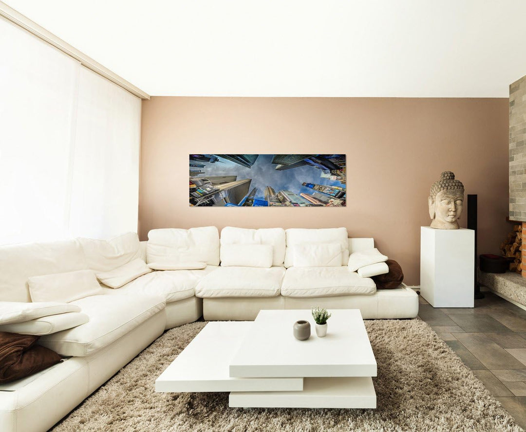 Paul Sinus Art Panoramabild auf Leinwand und Keilrahmen 150x50cm New York Times Square Hochhäuser Hi