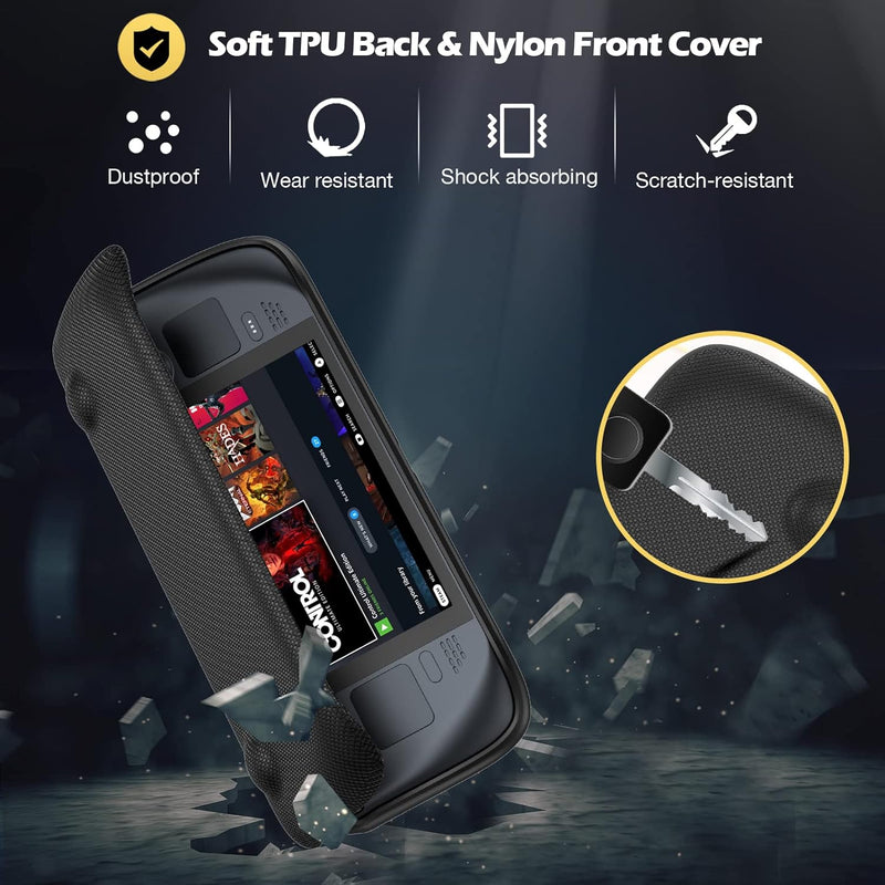 ProCase Hülle für Steam Deck, Flip Cover Kompatibel mit 7 Zoll Valve Steam Deck Case Schutzhülle Mag
