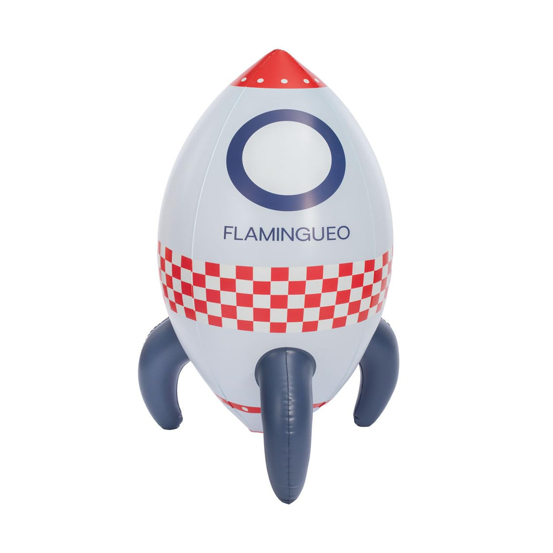 Flamingueo Aufblasbare Sprinkler für Kinder, Raketen-Design, Für den Garten | Strapazierfähiges PVC,