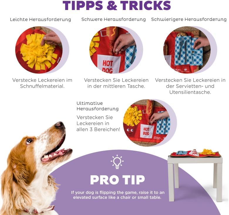 Outward Hound Nina Ottosson Activity Matz Fast Food Fun - Spielmatte für Hunde - plüschig & unterhal