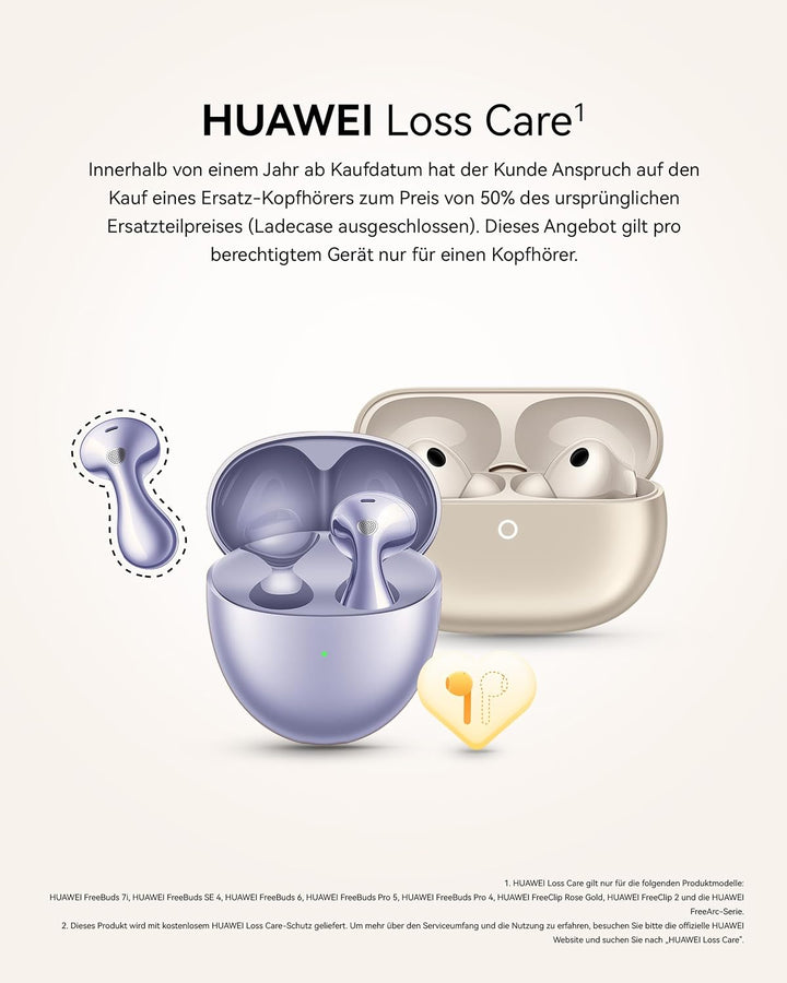HUAWEI FreeBuds 6 kabellose Kopfhörer, Dual-Treiber True Sound, Stabile und klare Anrufe, Open-Fit-A