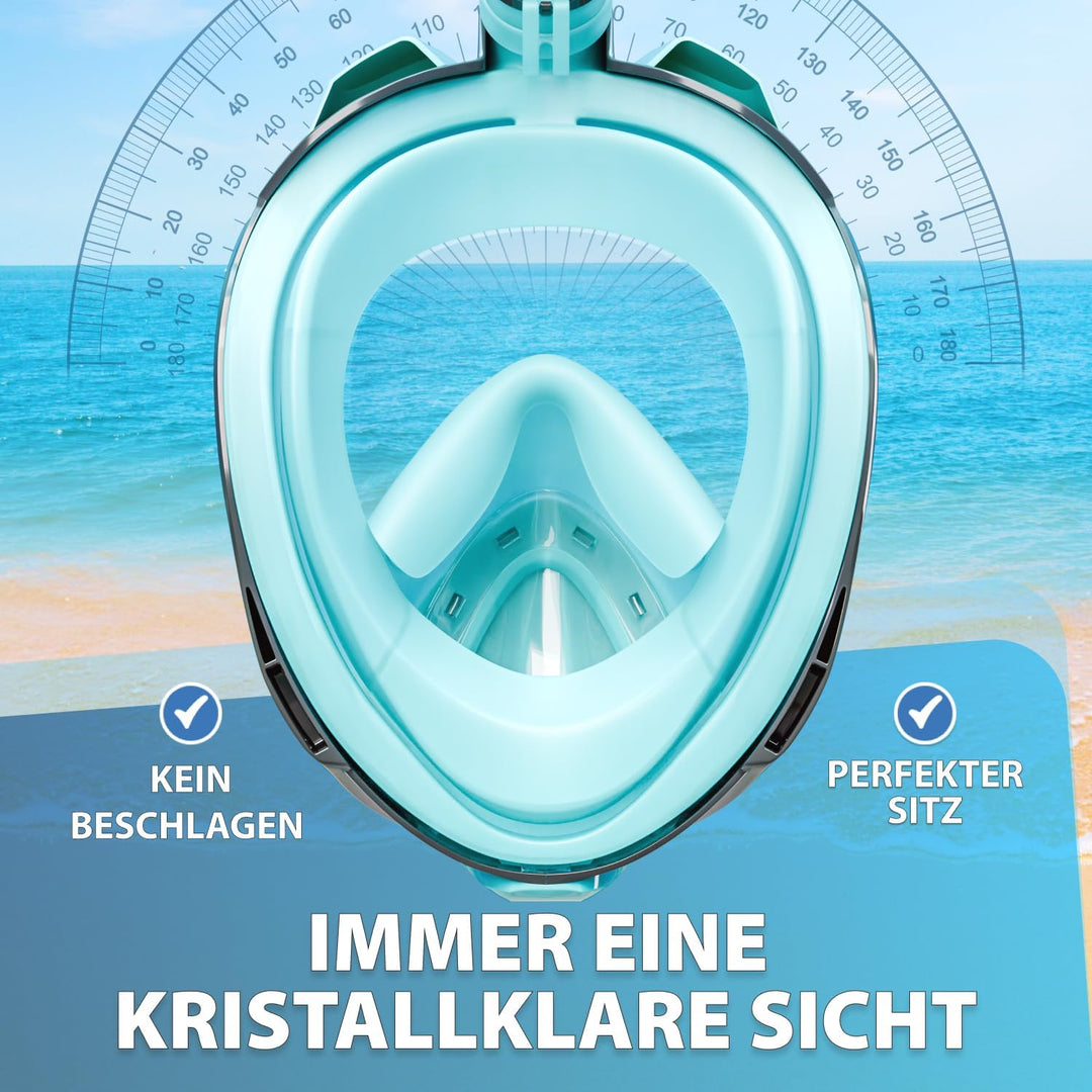 Die Preisgekrönte KAIMANA® Schnorchelmaske für Erwachsene & Kinder - absolut CO2 sicher - inkl. Trag