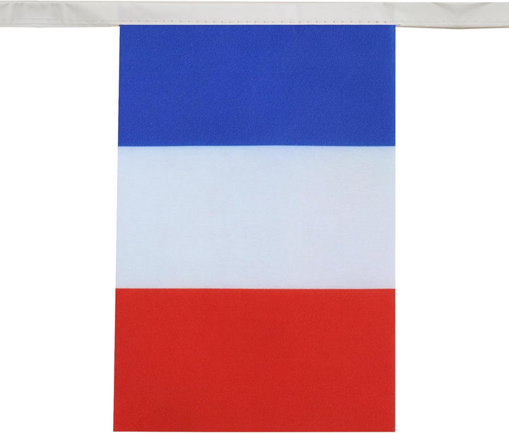 AZ FLAG FAHNENKETTE Frankreich 12 Meter mit 20 flaggen 45x30cm- FRANZÖSISCHE Girlande Flaggenkette 3