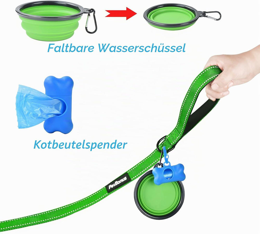 PetBonus Hundeleine Doppelleine für 2 Hunde, Keine Verwicklung Leine für 2 Hunde Gross, Verstellbar