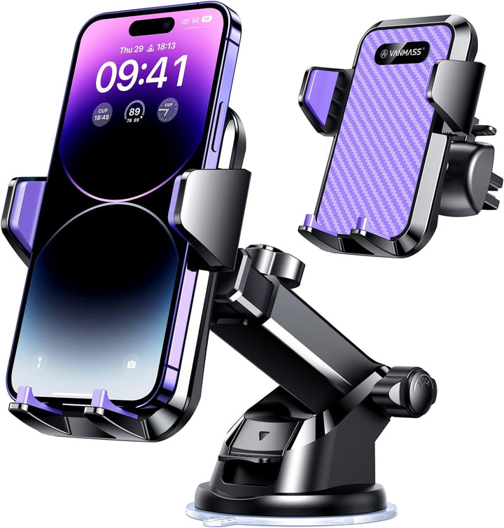 VANMASS Handyhalterung Auto Lüftung Elegantes violett Handy Halterung Auto 4 in 1 Handyhalter Auto S