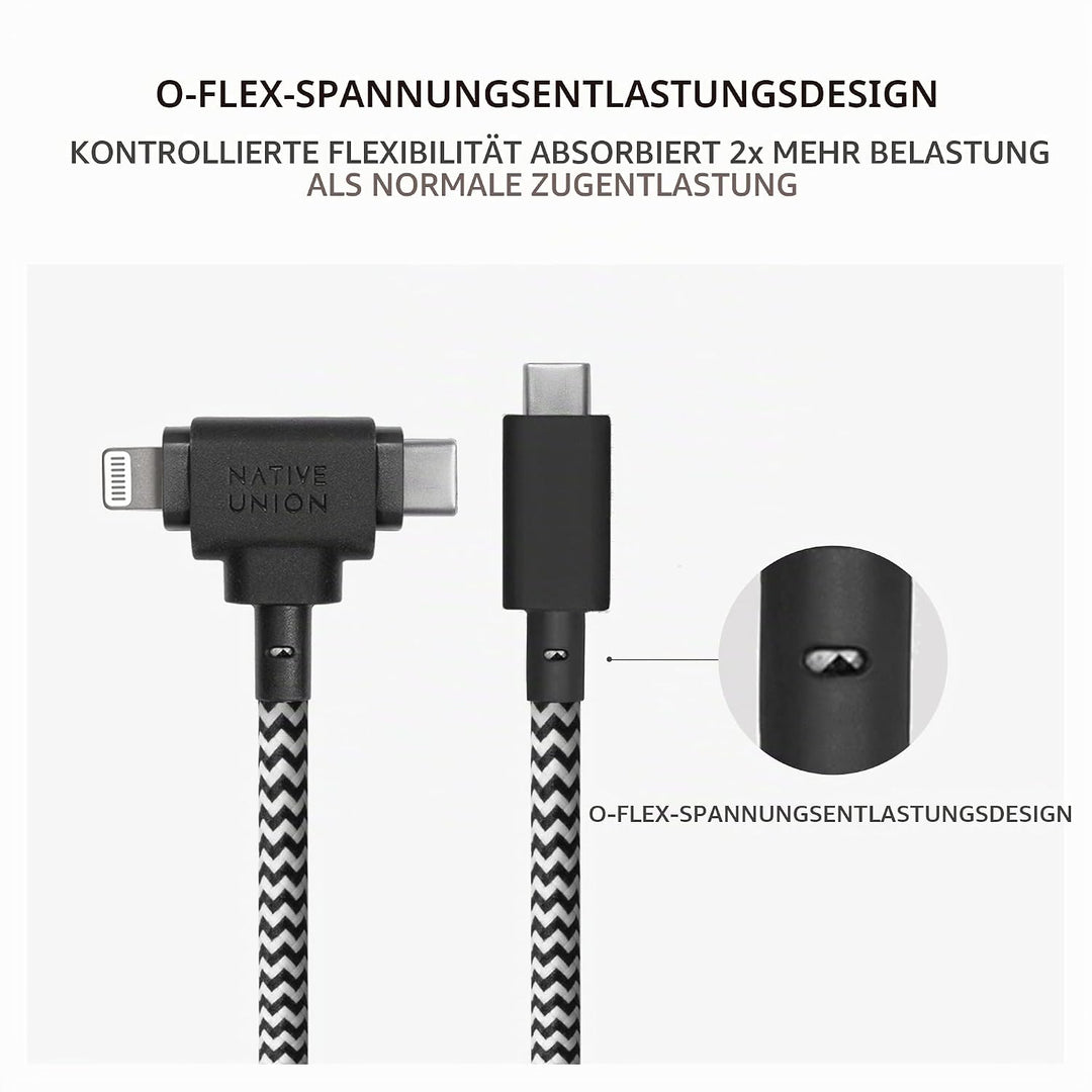 Native Union Belt Cable Duo – 1,5 m Universal-Ladekabel mit Ultra-Starkem Geflechtschlauch – Aus Rec
